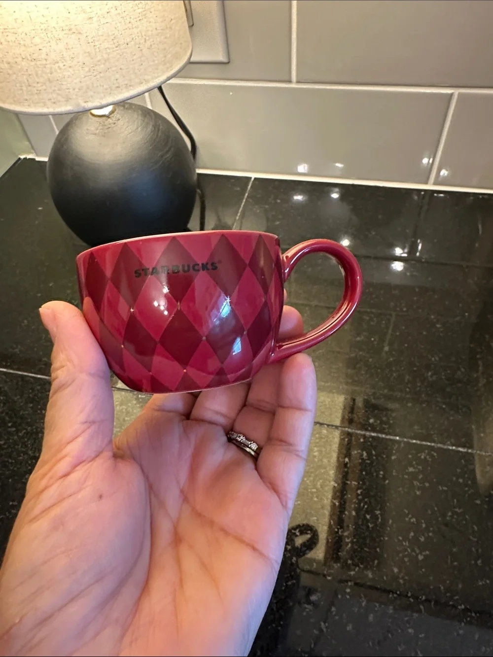 Starbucks Red Diamond Pattern Espresso Cup